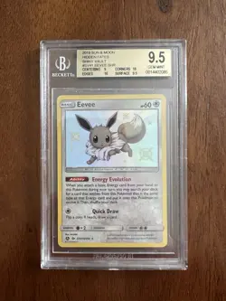 Pokemon Eevee Shiny Holo Rare SV41/SV94 Hidden Fates Beckett 9.5 Card - Image 1