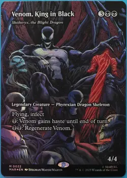 Venom King in Black Skithiryx Blight Dragon (Borderless) FOIL Marvel NM 515152 - Image 1