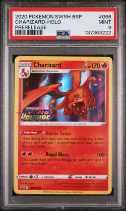 Charizard-Holo 066 - Pokemon Swsh Black Star Promo Prerelease - PTCG PSA 9 - Image 1