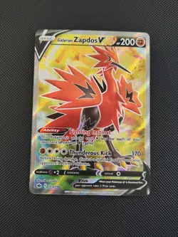 Pokemon Galarian Zapdos V 173/198 Chilling Reign Full Art Ultra Rare Holo - Image 1