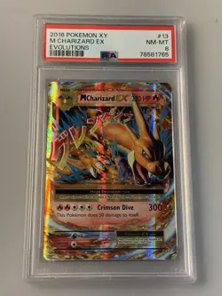 2016 Pokemon XY M Charizard EX Evolutions PSA 8 - Image 1