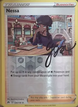 Pokemon Crown Zenith Reverse Holo Nessa 136/159 Holo R NM - Image 1