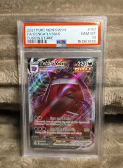 Pokemon Gengar VMAX Fusion Strike Full Art #157 PSA 10 Gem Mint - Image 1