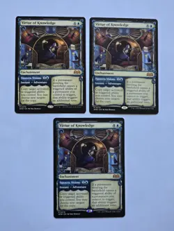 3x Virtue Of Knowledge - Showcase - Wilds of Eldraine - Near Mint - MTG - Image 1