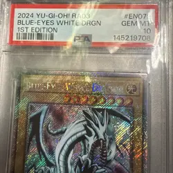 Yugioh Blue-Eyes White Dragon Quarter Century Secret Rare PSA 10 RA03-EN079 - Image 3