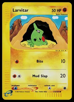 Pokemon Card - Larvitar Expedition Base Set 116/165 Reverse Holo Common - Image 1