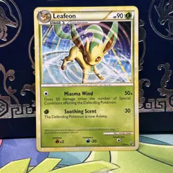 2010 LEAFEON #17/90 HGSS UNDAUNTED POKEMON CARD RARE NM - Image 1