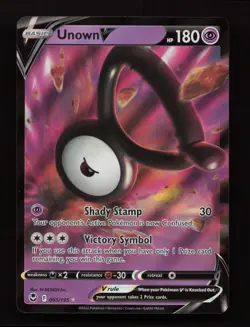 Unown V 065/195 Holo Rare V Silver Tempest Pokemon Near Mint - Image 1
