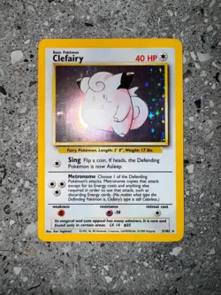 Pokemon TCG Cards Clefairy 5/102 Base Set Holo Rare NM - Image 3