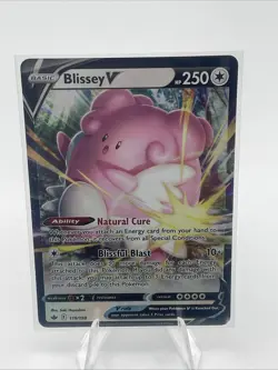 Blissey V Ultra Rare Holo Foil Colorless Chilling Reign Pokemon TCG Card 119/198 - Image 1