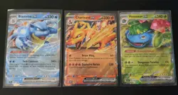 Blastoise ex Venusaur ex Charizard ex 030/142 001/143 161 Pokemon NM Promo SCR - Image 1