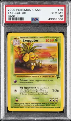 2000 POKEMON GAME BASE II #39 EXEGGUTOR PSA 10 - Image 1