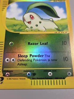 Pokemon Base Set Expedition 100/165 Reverse Holo CHIKORITA **never played** - Image 4
