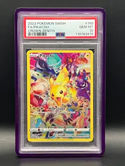 2023 Pokemon SWSH Crown Zenith Full Art Pikachu #160/159 PSA Gem Mint 10 - Image 1