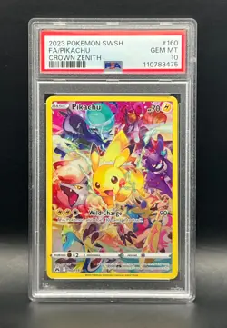 2023 Pokemon SWSH Crown Zenith Full Art Pikachu #160/159 PSA Gem Mint 10 - Image 2