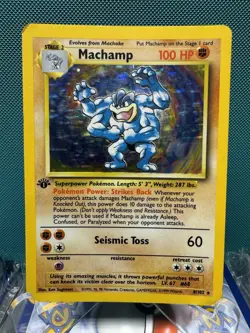 Pokemon TCG Machamp Holo 1st Edition Base Set #8/102 HP - Image 1