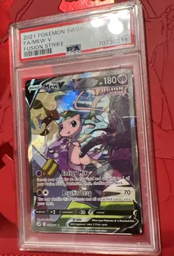 Mew V Full Art 2021 Pokemon Sword & Shield Fusion Strike #251 PSA10 - Image 2