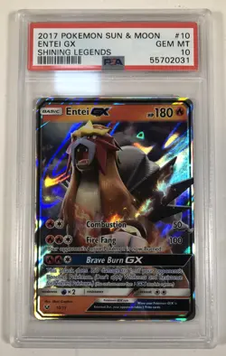 2017 Pokemon Shining Legends Entei GX #10 PSA 10 Gem Mint - Image 1