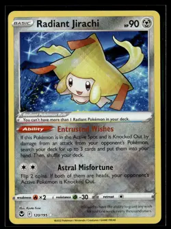 Pokemon TCG SWSH12: Silver Tempest #120/195 Radiant Jirachi - Image 1