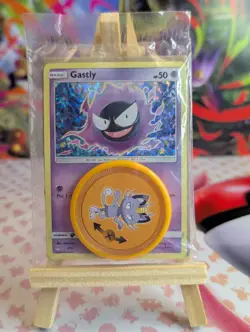 Pokemon Gastly 7/12 Mcdonald's 2019 Promo Confetti Holo Card Sealed With Toy - Image 1