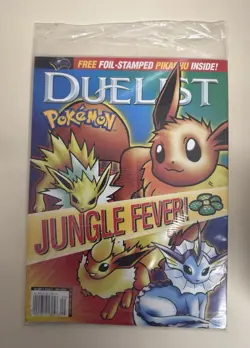 1999 DUELIST MAGAZINE w/ Pokemon 1st Edition Gold Stamped Pikachu Promo Card - Image 1