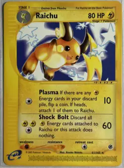Pokemon TCG Raichu Expedition Base Set 61/165 Rare Non Holo LP + - Image 1
