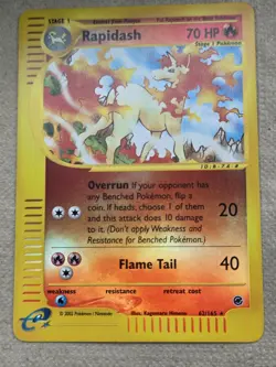 Pokemon Base Set Expedition #62/165 Reverse Holo Rapidash **Not Played** - Image 1