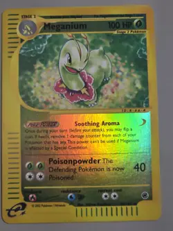 Pokemon Base Set Expedition # 54/165 Reverse Holo MEGANIUM ""Rarely Touched"" - Image 1