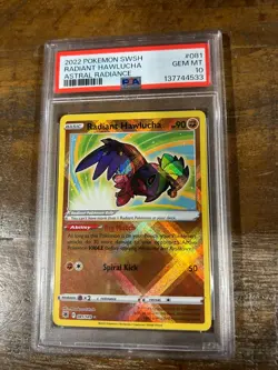 POKEMON 2022 Astral Radiance RADIANT HAWLUCHA #081 PSA 10 Gem Mint RARE - Image 1