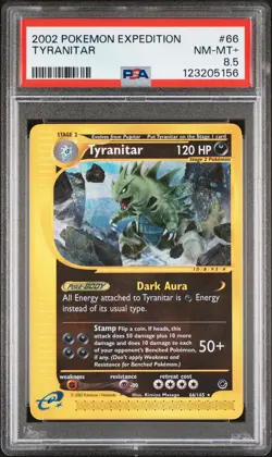 2002 POKEMON EXPEDITION #66 TYRANITAR PSA 8.5 - Image 1