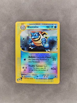 Pokemon TCG Blastoise 36/165 Reverse Holo Rare Expedition Base Set - LP - Image 1