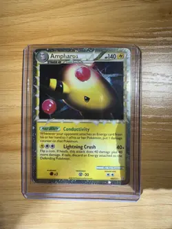 AMPHAROS PRIME 105/123 HeartGold & SoulSilver HOLO RARE Pokemon TCG card LP - Image 1