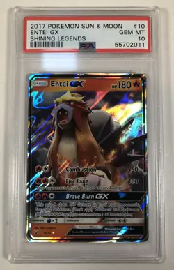 2017 Pokemon Shining Legends Entei GX #10 PSA 10 Gem Mint - Image 1