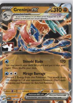 Geninja ex 106/167 TWM Prize Pack Stamped Promo Pokemon Card NM - Image 1