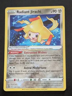 Radiant Jirachi 120/195 – LP Holo | SWSH Silver Tempest Rare Pokemon Card - Image 1