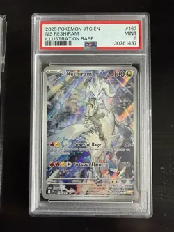 PSA 9 Pokemon TCG N's Reshiram 167/159 Journey Together Secret Rare Card - Image 1