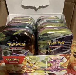 Pokemon TCG Prismatic Evolutions Mini Tin *EMPTY* Display Box & Tins Cards Coins - Image 1