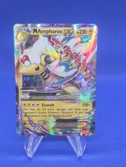 Pokemon XY Ancient Origins Mega M Ampharos EX 28/98 Ultra Rare NM - Image 1