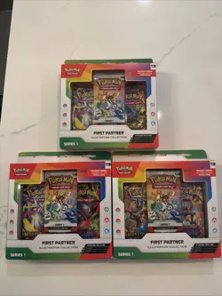 Pokemon First Partner Illustration Collection Series 1 - Lot of 3 Sealed Boxes - Image 1