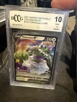BCCG 10 TORNADUS V 2021 Pokemon SWSH Chilling Reign #124/198 GEM MINT - Image 1