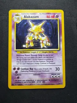Pokemon TCG Alakazam Base Set 1/102 Holo Unlimited Holo Rare - Image 1