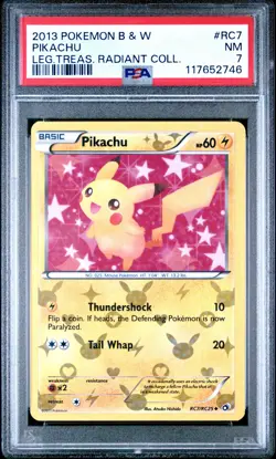 2013 POKEMON LEGENDARY TREASURES PIKACHU #RC7 HOLO PSA 7 NEAR MINT #117652746 - Image 1