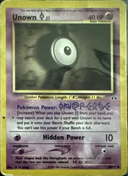 Unown [I] 68/75 Common Neo Discovery Pokemon Unlimited Lightly Played - Image 1
