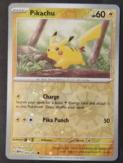 Pikachu 25/165 (Reverse Cosmos Holo), 151 Promo (Costco Exclusive), Pokemon 2023 - Image 1