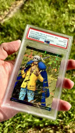 2021 ONE PIECE WAFERS JAPANESE COUNTERATTACK SIGNAL #03 TRAFALGAR LAW PSA 10 - Image 1