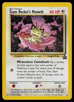 Pokemon Card - Team Rocket's Meowth Wizards Black Star Promos 18 Promo - Image 1