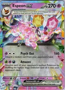 Espeon ex - 034/131 034/131 Holo Double Rare SV: Prismatic Evolutions Pokemon NM - Image 1