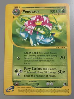 Pokemon Base Set Expedition #67/165 non-holo VENASAUR (not been played) - Image 1
