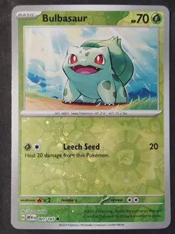 Bulbasaur 001/165 (Reverse Cosmos Holo) 151 (Costco Exclusive), Pokemon 2023 •NM - Image 1