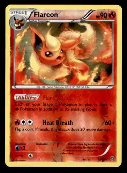 Flareon 13/98 Uncommon Ancient Origins Pokemon Reverse Holo Moderately Played - Image 1